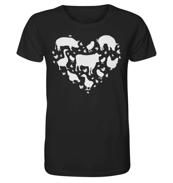 Tiere als Herz - Organic Shirt