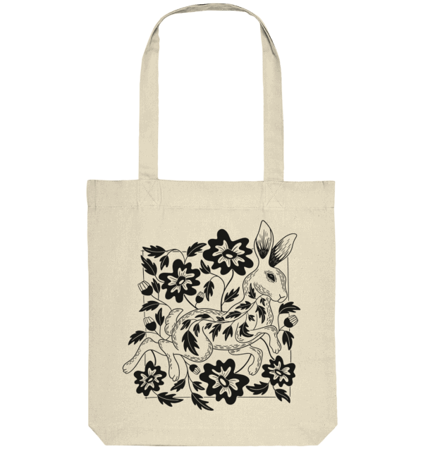 Hase mit Blumenmuster - Organic Tote-Bag
