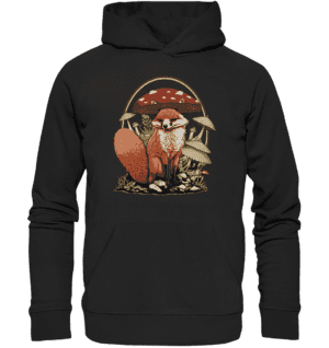 Fuchs mit Pilzen - Organic Basic Hoodie