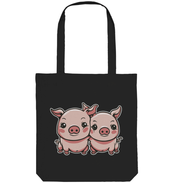 Zwei niedliche Schweine - Stoffbeutel